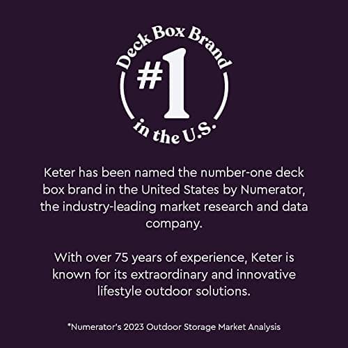 Keter Marvel Plus 71 Gallon Resin Outdoor Storage Box for Patio Furniture Cushions, Throw Pillows, Garden Tools and Pool Floats, Brown