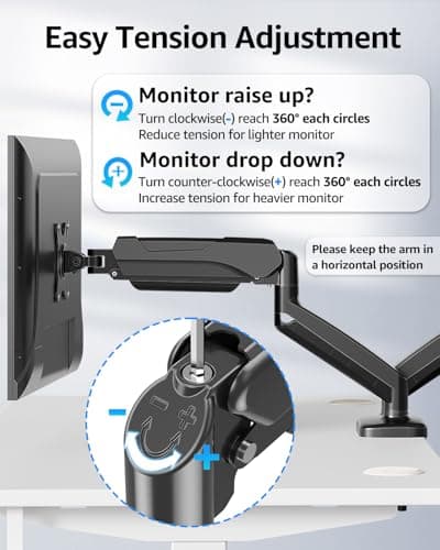 MOUNTUP Dual Monitor Stand for Desk, Monitor Arms for 2 Monitors 32 27 24 22 Inches, Height Adjustable Double Monitor Mount, VESA Mount with C-Clamp & Grommet Base, Holds 4.4-17.6lbs