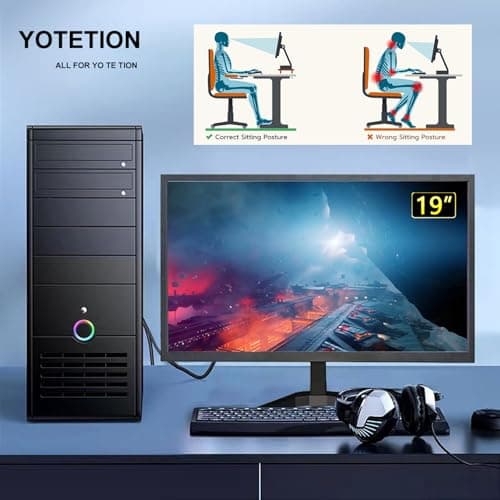 19-inch Full HD 75Hz Small Thin Monitor for laptops, Computers and desktops, HD+ 1440 x 900p, Anti-Glare, LED Display, VGA/HDMI Connection
