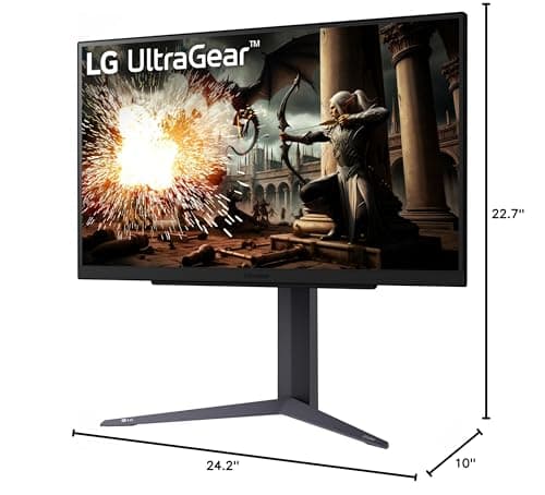 LG 27GS75Q-B 27-inch Ultragear QHD (2560x1440) Gaming Monitor, 180Hz (O/C 200Hz), 1ms, IPS, NVIDIA G-SYNC Compatible, AMD FreeSync, HDR10, Tilt/Height/Pivot Stand, HDMI, DisplayPort, Black