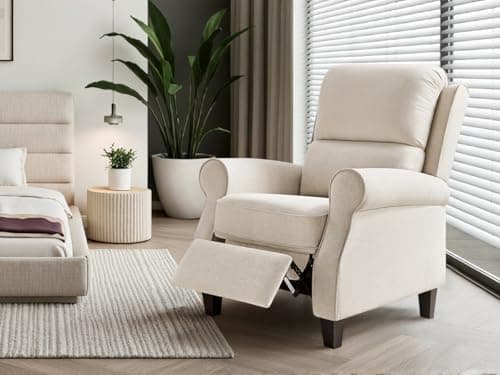 Oversized Recliner Chair for Living Room, Modern Reclining Sofa Home Theater Seating with Upholstered Push Back, Mid-Century Reclining Armchair with Lumbar Support, Bedroom, Reading Nook, Office