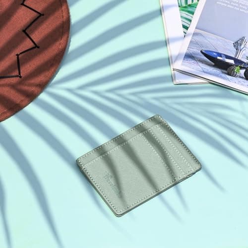 Travelambo Slim Wallet Front Pocket Minimalist Leather RFID Blocking Medium Size