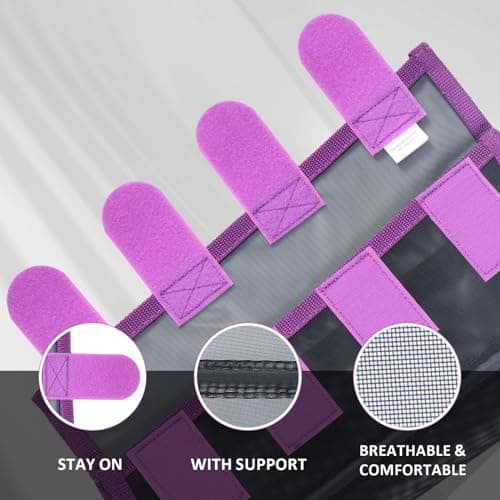 Harrison Howard Loose-Fitting Horse Fly Leggings Breathable, Tear-Resistant Fine Mesh Leg Guards Stay-on Comfortable Fly Boots (Set of 4)