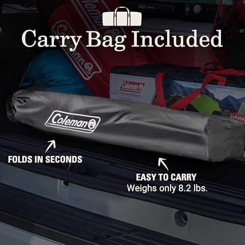 Coleman Portable Camping Chair with 4-Can Cooler, Cushioned Seat & Back with Side Pockets & Cup Holder, Carry Bag Included, Great for Camping, Tailgating, Firepits, Patio, & More