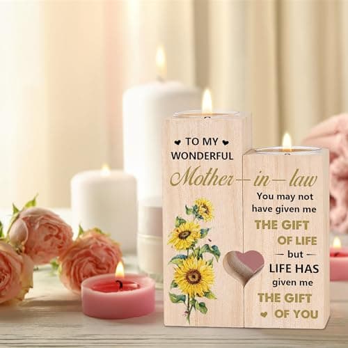 Mother's Day Christmas Birthday Gifts for Mother-In-Law, Mother of the Groom Gifts Mother in Law Gift, Candlestick - Gifts for Mother in Law B0C4JKV1QL