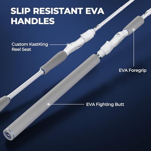 KastKing Centron Lite Fishing Rod and Reel Combo, IM6 Graphite 2Pc Blanks, Stainless Steel Guides with Ceramic Rings, Contoured EVA Handles & Fighting Butt, Split or Full Rear Handle Design, 13 Models