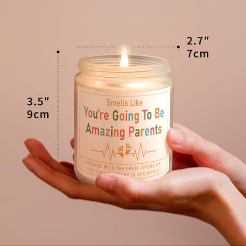 AceThrills Gender Reveal Gifts, New Parents Gift for Couples, Pregnancy Gifts for First Time New Mom Dad Gift - 7 Oz Lavender Scented Candle