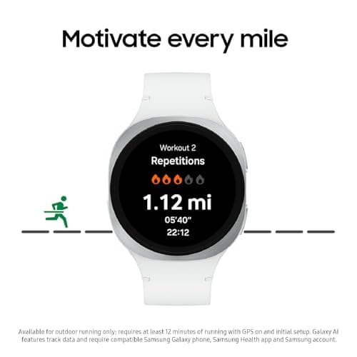 Samsung Galaxy Watch 8 (2025) 40mm Bluetooth Smartwatch, Cushion Design, Fitness Tracker, Sleep Coaching, Running Coach, Energy Score, Heart Rate Tracking, Graphite [US Version, 2 Yr Warranty]