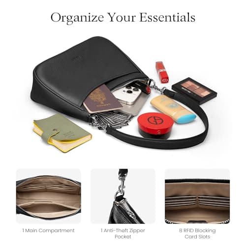 befen Genuine Leather Crossbody Bags for Women Anti Theft Shoulder Purse Trendy Hobo Bag with RFID Womens Handbag Purse