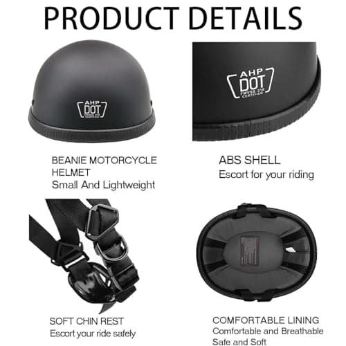 Retro Style Motorcycle Half Helmet - Classic Design Half Motorcycle Helmet, DOT Certified