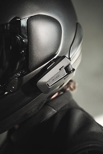 Cardo PACKTALK PRO Motorcycle Helmet Communication System Intercom, Crash Detection, Auto On/Off, Air Mount, 45mm Speakers, Single Pack