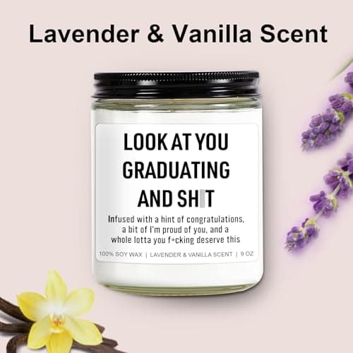 Funny Grad Candle, 2025 Graduation Gifts for Her, Him - College, High School, Masters Degree, Phd, Nursing & Nurse Graduation Gifts for Women, Men - 9 oz