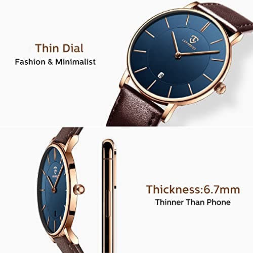 BEN NEVIS Watch, Mens Watch, Minimalist Fashion Simple Wrist Watch Analog Date with Leather Strap