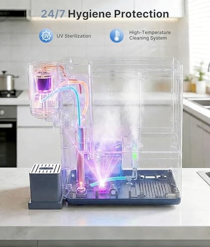 3-in-1 Water Dispenser with Ice Maker – Compact Coffee Brewer, K-Cup® Pod Compatible, Hot/Cold/Warm Water, Adjustable Water Volume, Bullet Ice Ready in 8–12 Minutes, for Home & Office