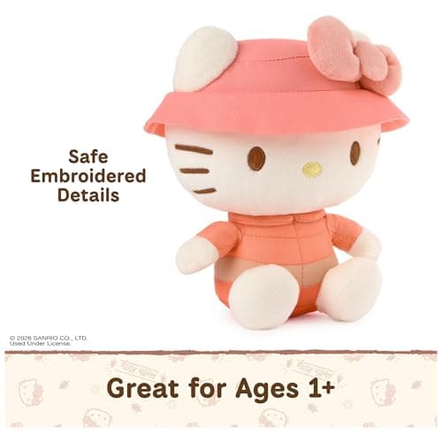 Promotes Exciting Character Roleplay, Early Sensory Discovery, and Creative Pop Culture Storytelling; Soft, Collectible Plush GUND Sanrio Hello Kitty 6-Inch Plush Toy with Camping Outfit for Ages 1+ B0FKTPX44P