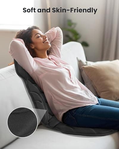 COMFIER Back Massager with Heat, Vibration Massage Seat Cushion with 8 Massage Nodes & 5 Modes, Adjustable Chair Massager Pad for Home Office, Heated Chair Pad, Father‘s Day Gift for Dad