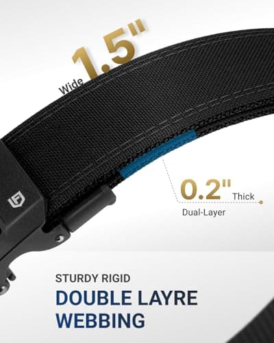 FAIRWIN Tactical Gun Belt, Ratchet CCW EDC Stiff Heavy Duty Work 1.5" Battle Concealed Carry Rigid Patented Nylon Men Belts