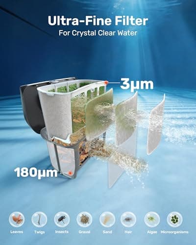 Gosvor LiteVac G1 Pool Vacuum, Wall & Waterline Cleaning, Double Filtration, 150-Min Battery Life for Smart Mode, 200-Min Battery Life for ECO Mode, Smart Navigation, with APP, Orange