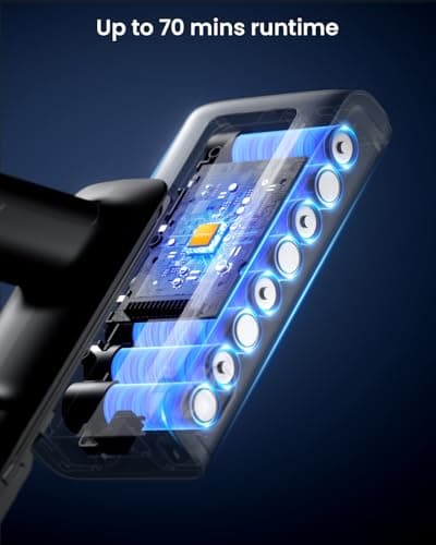 Cordless Vacuum Cleaner, Upgraded 600W 50KPA 70Mins Cordless Stick Vacuum Cleaner with Self-Standing and Touch Screen, Anti-tangle Wireless Vacumm, Vacuum Cleaners for Home/Pet Hair/Carpets/Floors