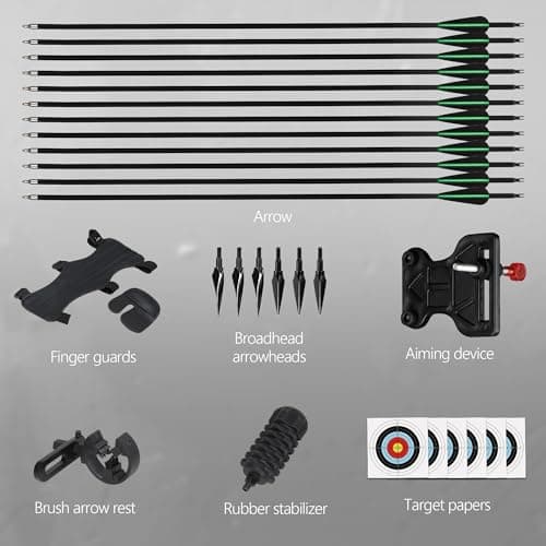 51" Recurve Bow and Arrow Adult Set, 40lb Takedown Archery Adult Bow Suitable for Outdoor Practice (Black)