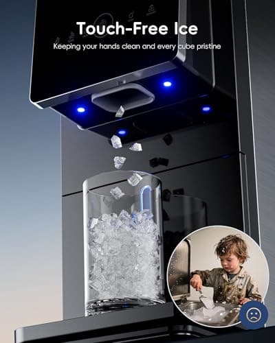 ecozy Nugget Ice Makers Dispenser 40 lbs Per Day Pebble Sonic Ice Machine Countertop, Touch-Free Ice, Self-Cleaning, Mistalo Drop Slim for Home Kitchen Office
