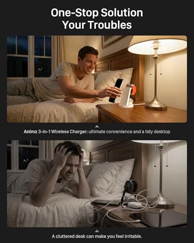 3 in 1 Charging Station for iPhone - Wireless Charger for Apple Products Multiple Devices - Charging Dock Stand for AirPods (for iPhone 17 16e 16 15 14 13 pro 12 11 X Max)