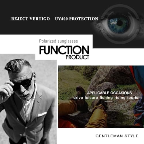 FEIDUSUN Sunglasses Men Polarized Sunglasses for Mens and Womens,Black Retro Sun Glasses Driving Fishing UV Protection