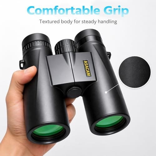 Asacam 12x42 Binoculars for Adults, High Powered Binoculars with Large Eyepiece, Lightweight HD BAK4 Prism for Bird Watching, Travel, Hunting, Camping, Sports