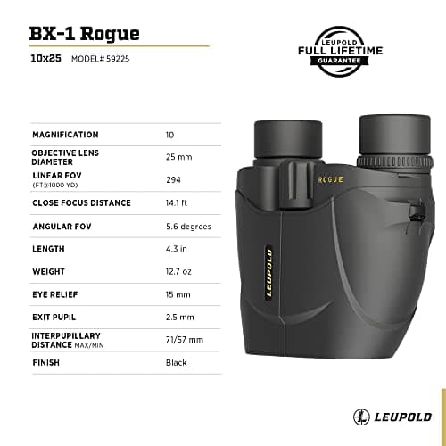 Leupold BX-1 Rogue Binoculars, 10x25mm (59225)
