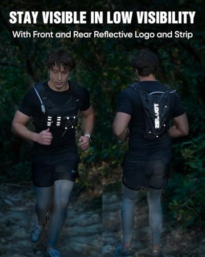 Running Vest with 2L Water Bladder, Hydration Backpack, USA Original Patent, Lightweight Hydration Pack with Gear Holder, Reflective Chest Pack for Men Women for Marathon