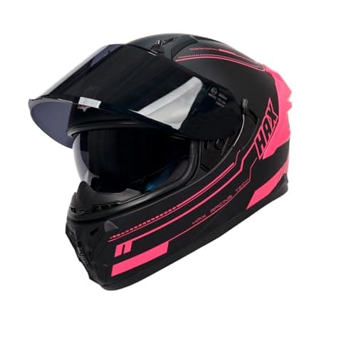 HAX Obsidian Pro Full Face Dual Visor Adult Motorcycle Helmet for Motorbike Street Bike with Pinlock Ready DOT Approved