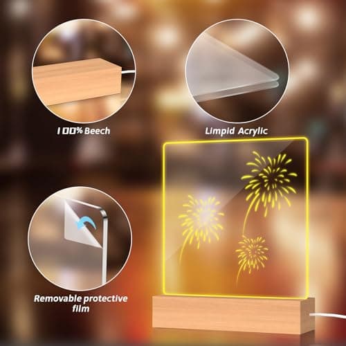 Gifts for Women Men Girls-Personalized DIY Night Light Message Board with Erasable Pen,Room/Home/Office Décor,Best Gift for Mother's Day/Father'sday/Birthday/Wedding/Anniversary