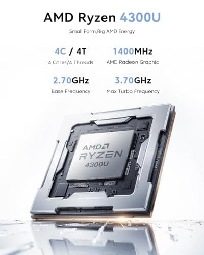 KAMRUI Pinova P1 Mini PC Computer, AMD Ryzen 4300U Processor, 16GB DDR4 RAM 256GB M.2 SSD, Mini Desktop Computer Support Triple 4K, USB-C, WiFi, Bluetooth, Ethernet, HTPC for Business, Education, Home