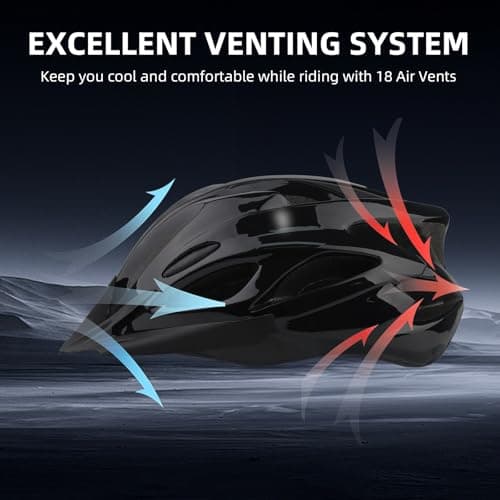Adult Cycling Bike Helmet, Lightweight and Adjustable with Pads&Visor for Men and Women,Premium Quality Airflow Unisex Bicycle Helmet,Suggested Fit 58-61 cm