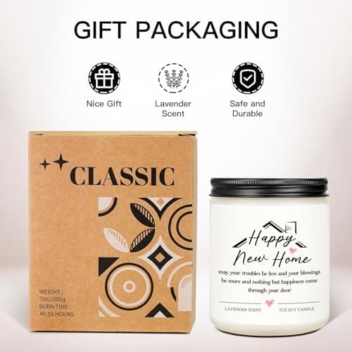 House Warming Gifts New Home Housewarming Gifts for Women Men Friend New Home Gift Ideas Cool New Homeowner Gift House Warming Apartment Party Decor Closing Presents for Home Buyers Scented Candle
