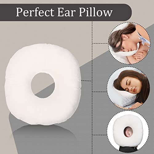 coceyese Ear Piercing Pillow for Side Sleepers with Ear Hole, O-Shaped Side Sleeping Pillow, Ear Guard Pillow for CNH, Relief Ear Pain Ear Inflammation Pressure Sores…
