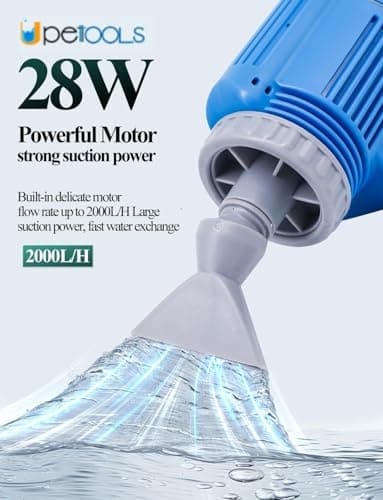 UPETTOOLS Aquarium Gravel Cleaner - Electric Automatic Removable Vacuum Water Changer Sand Algae Cleaner Filter Changer 110V/28W