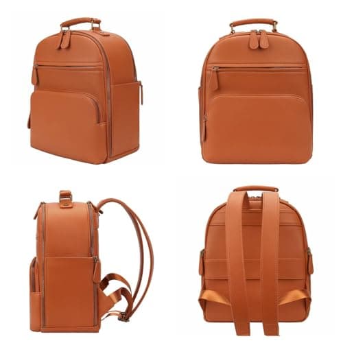 Divvia Small Camera Backpack, Classic PU Leather for DSLR, Professional Camera Bag for Photographers with 11 Inch Pad/Tablet Compartment, 10L Brown