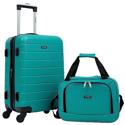 Wrangler Smart Spinner Hardside Luggage, 2 Piece Set, Teal