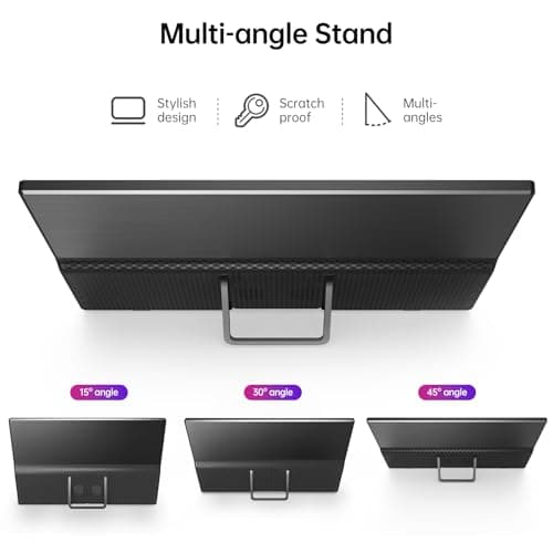 Yxk Portable Monitor 15.6 Inch 1080P USB-C HDMI Ultra-Slim Travel Monitor with Kickstand, for Laptop, PC, Mac Phone, PS, Xbox, Swich IPS Ultra-Thin Zero Frame Gaming