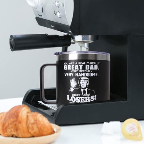 Fathers Day Dad Gifts from Daughter Son,Christmas Birthday Gifts for Step Dads Father in Law Him Bonus Daddy,Gift for Men Papa Grandpa Uncle Stepdad,14 oz Black Tumbler Mug
