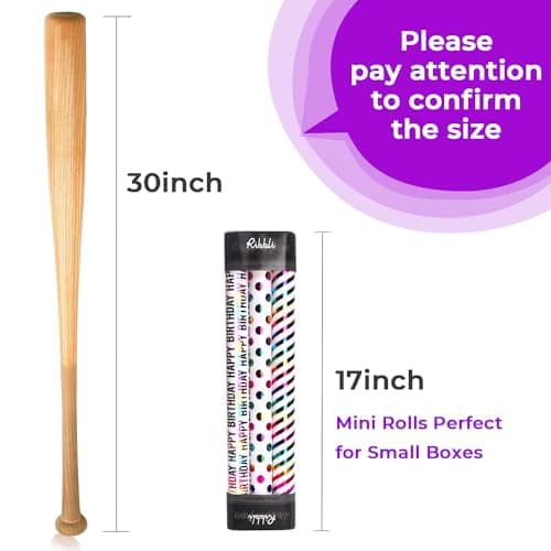Ribbli Birthday Wrapping Paper Iridescent Gift Wrapping Paper Mini Roll, 3 Rolls Happy Birthday Polka Dots Stripes Printed Assortment - 17 inch x 120 inch(10feet) Per Roll B0CBRVLFSY