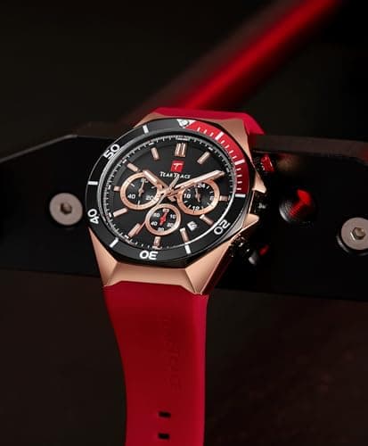 TEARTRACE Watches for Men Luxury Quartz Casual Chronograph 3ATM Waterproof Sport Wrist Watches Multifunctional with Silicone Strap Mens Watches