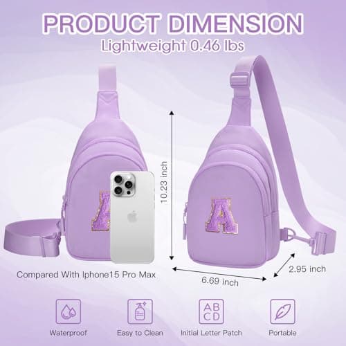 Small Initial Sling Bag for Girls & Women - Cute Crossbody Fanny Pack Gift