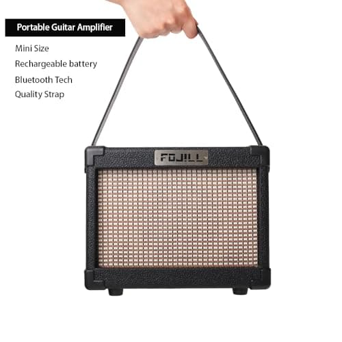 Fojill Full Size Four String Electric Bass Guitar With 10 Watt Amplifier 4 String Right Handed Beginner Kit Set With 600D Gig Bag,Picks,Noiselss Cable,Extra Strings(GBK)