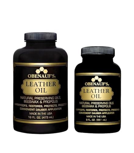 Obenauf's Leather Oil - Leather Conditioner (8oz) - Restore and Protect Leather Boots, Jackets, Purses as Well as Car Leather, Leather Furniture and Much More - Made in The USA (with Applicator)