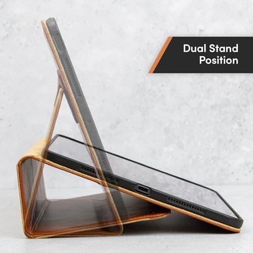 Casemade Real Leather Case Compatible with iPad Pro 11” 1st/2nd/3rd/4th Gen (2018/2020/2021/2022) - Full-Grain Leather Cover, Auto Sleep/Wake, Dual Stand Position (Tan)