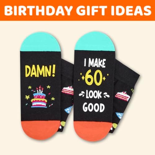 HAPPYPOP Birthday Gifts for Men - Socks for 60 Year Old Dad Grandfather with Greeting Card