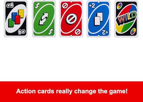Mattel Games UNO Card Game for Kid, Adult & Family Nights & Parties, Travel & Vacations, Color Blind Accessible & Customizable Deck (Amazon Exclusive)