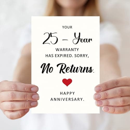 Funny 25 Year Wedding Anniversary Cards Gifts for Husband Wife Couples, 25th Anniversary Cards for Women Men 25th Anniversary Card, 25 Year Anniversary Card Gifts for Him Her B0FVTM98WX
